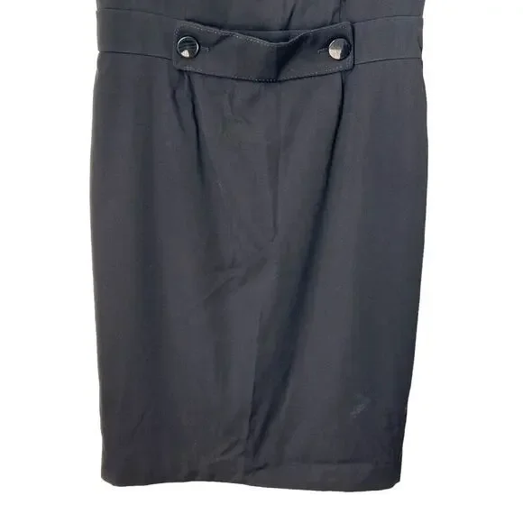 Ann Taylor Dress Womens Size 14 Black Sleeveless Zippered Back Slit Sheath - Picture 3 of 13